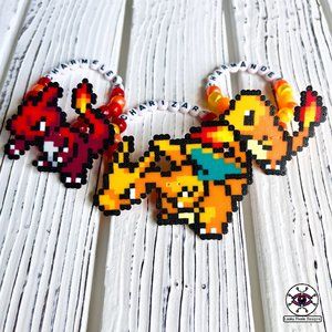 Charmander Charmeleon & Charizard Perler Bracelets